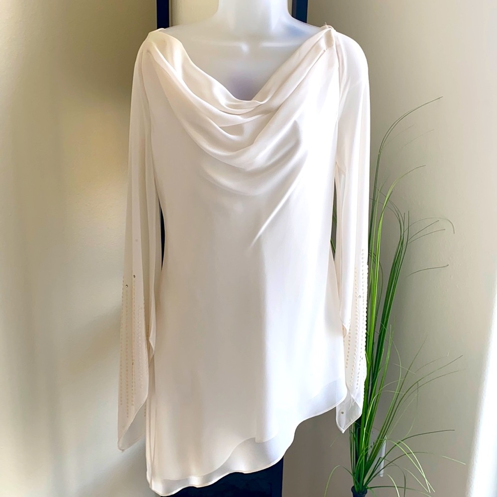 ✨ JS COLLECTIONS white cocktail event top long